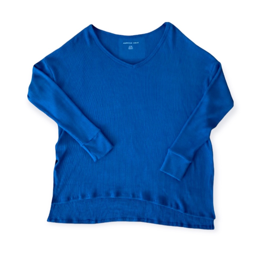 NWT American Eagle Ribbed Long Sleeve Hi-Lo Sweater Top - size women's small - Picture 5 of 7